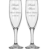 GIFTS INFINITY® Engraved Wedding Infinity 2 Heart Champagne Flutes Set of 2 Personalized Toasting Glasses - Valentine's Day Gift (FL-11)