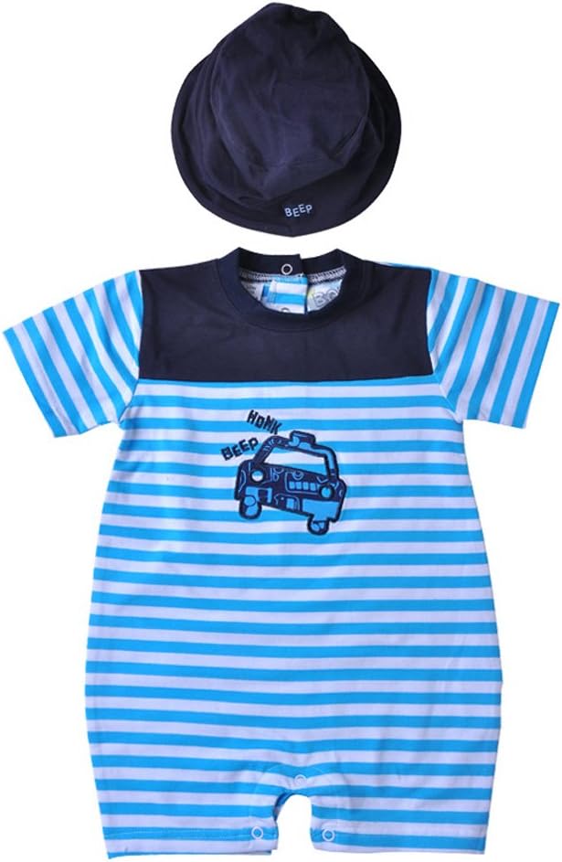 Bqt Baby Boys' 100% Cotton Coverall With Cap