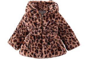 WEONEDREAM Toddler Girls Winter Fleece Coat Kids Hooded Faux Fur Jacket Baby Warm Outwear