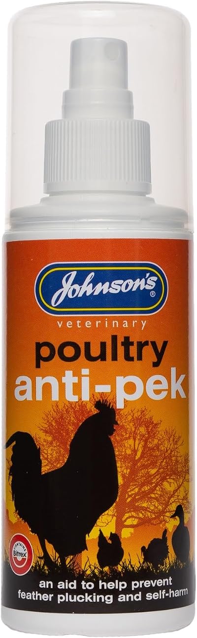 Johnsons Poultry Anti Peck Spray Clear 100ml Bird Feather Plucking Aid