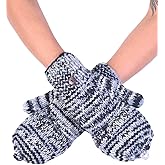 THE COLLECTION ROYAL Fingerless Fleece Lined Hand Knitted Cozy Woolen Fingerless Convertible Mitten Gloves Glittens Unisex