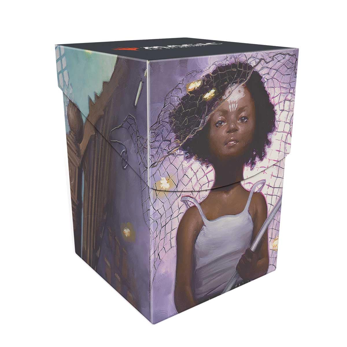 Ultra Pro - MTG Duskmourn 100+ Deck Box Commander Aminatou, Veil Piercer for Magic: The Gathering, Protect and Store up to 100+ Double Sleeves Standard Cards for MTG, Secure Lid, Vibrant MTG Art