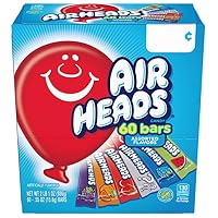 Airheads Bars Chewy Fruit Candy, Variety Pack, Party, Non Melting, 60 Count Packaging May Vary