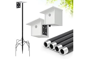 Aimoptg 79 Inch Bird Feeder Pole for Outdoors Heavy Duty Bird House Poles 5 Base Prongs Adjustable Bird Feeder Stand for Wild Birds Watching