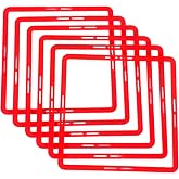 Mipcase 6pcs Square Agility Rings, Footwork Speed Training Rings Soccer Training Equipment for Agility Workout