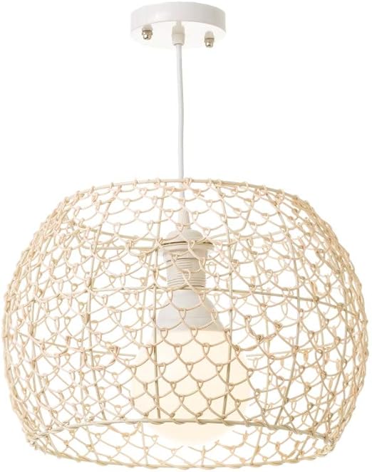 lampara colgante de rattan natural beige moderno para salon france lolahome