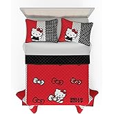 Hello Kitty Bedding Full/Queen Size Quilt Sham Set, Soft Cozy Red Polka Dot Blanket, (Officially Licensed Product) by Franco Collectibles