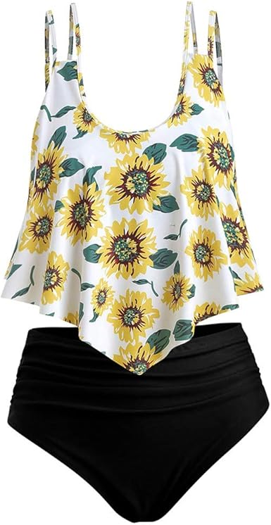 high waisted sunflower swimsuit