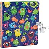 MOLLYBEE KIDS Silly Creatures Glow in the Dark Lock and Key Diary, 208 Pages, Measures 6.25 inches by 5.5 inches, Padlock with 2 Keys