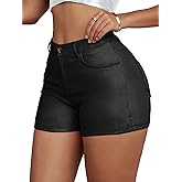 Avanova Women Faux Leather High Waist Legging Shorts Summer Sexy Stretchy Shorts