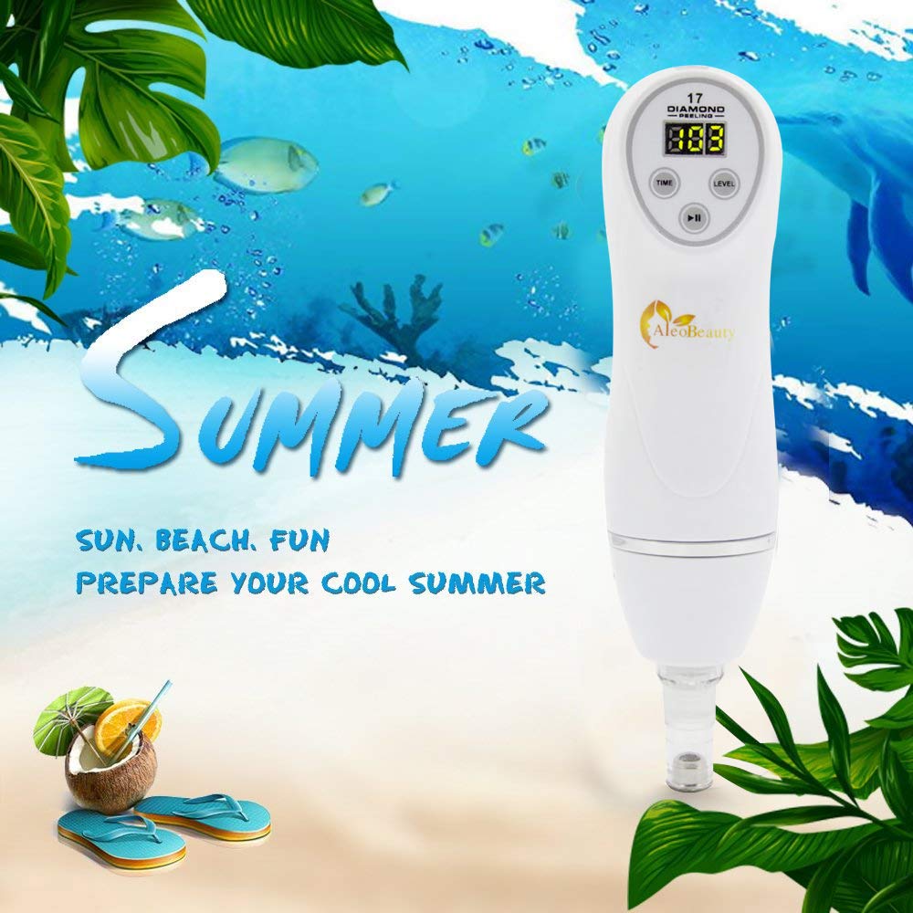 Portable Diamond Peeling Facial Pore Cleanser Diamond Microdermabrasion Pen Vacuum Blackhead Removal Machine: Beauty