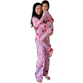 Seyurigaoka Mommy and Me Valentin's Day Pajamas Set Sweet Heart Print Matching Valentin Pjs for Mother Daughter Jammies