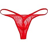 KAREN SPACE Lace Men's Thong Underwear, Sexy G-String T-Back Underwear Low Rise