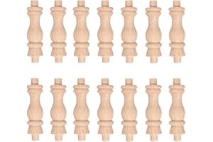 Aiminjey 20Pack Wooden Baluster Spindles 2.4 inch Unfinished Decorative Wood Craft Spindles for DIY Craft Furniture Woodworking Decoration Home Décor (2.4inch)