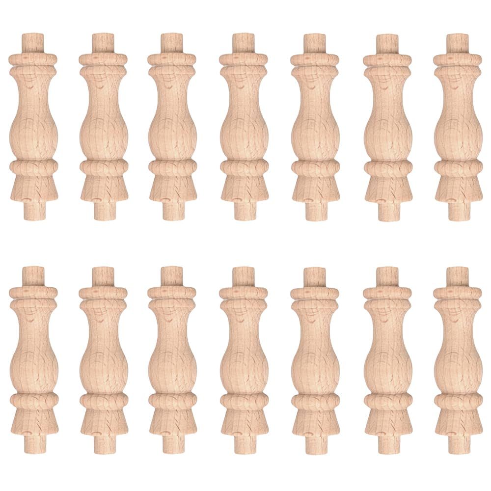 Aiminjey 20Pack Wooden Baluster Spindles 6cm Unfinished Decorative Wood Craft Spindles for DIY Craft Furniture Woodworking Decoration Home Décor (2.4inch)