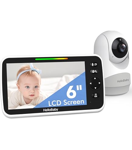 HelloBaby Babyphone Caméra Moniteur Vidéo 3,2 inches LCD Babyphone