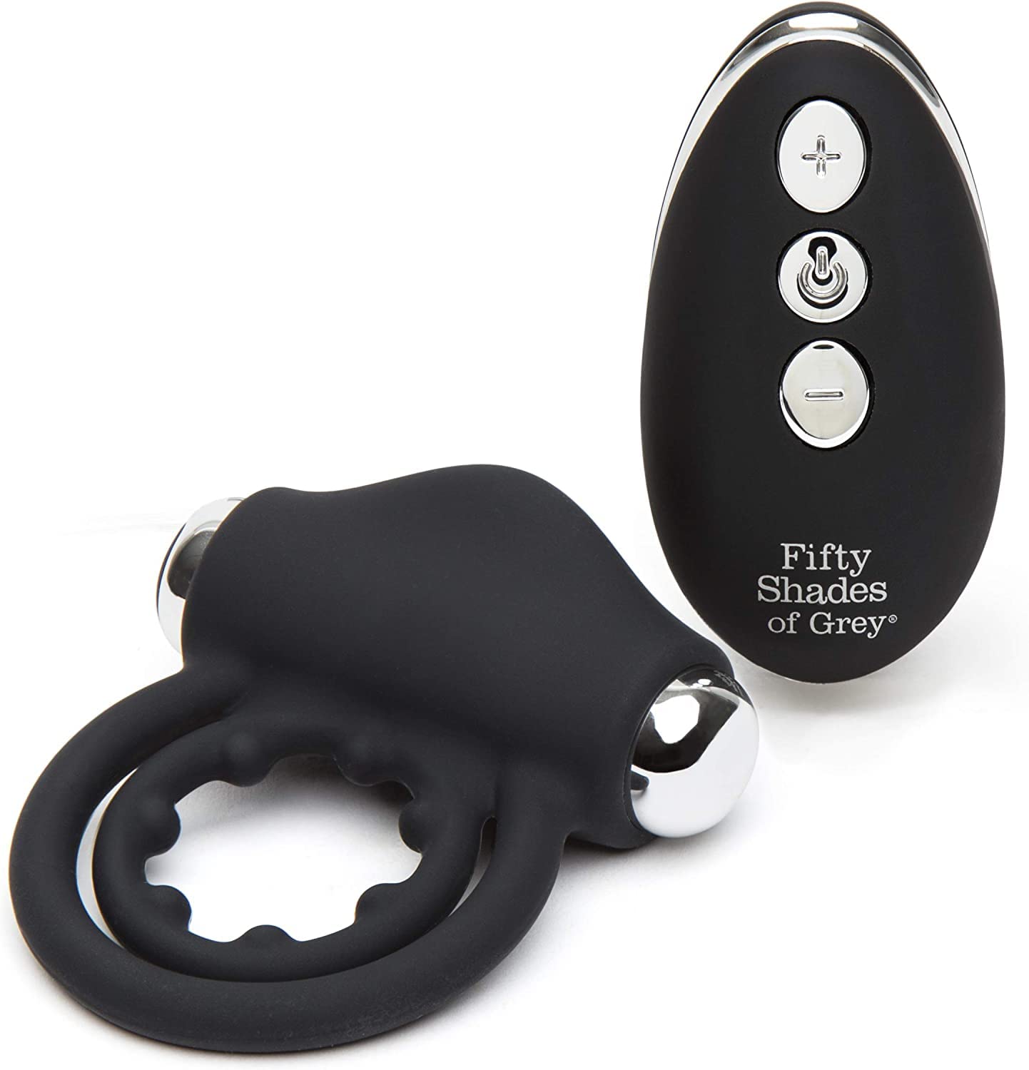 Fifty Shades of Grey Relentless Vibrations Waterproof Love Ring with Remote, Black