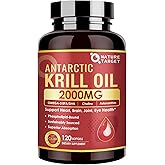 NATURE TARGET Krill Oil 2000 mg with Omega-3 EPA & DHA with Astaxanthin Supplement, Choline - Supports Heart, Brain, Join, Eye Health, Non-GMO, Gluten Free, 120 Softgels (60 Servings)