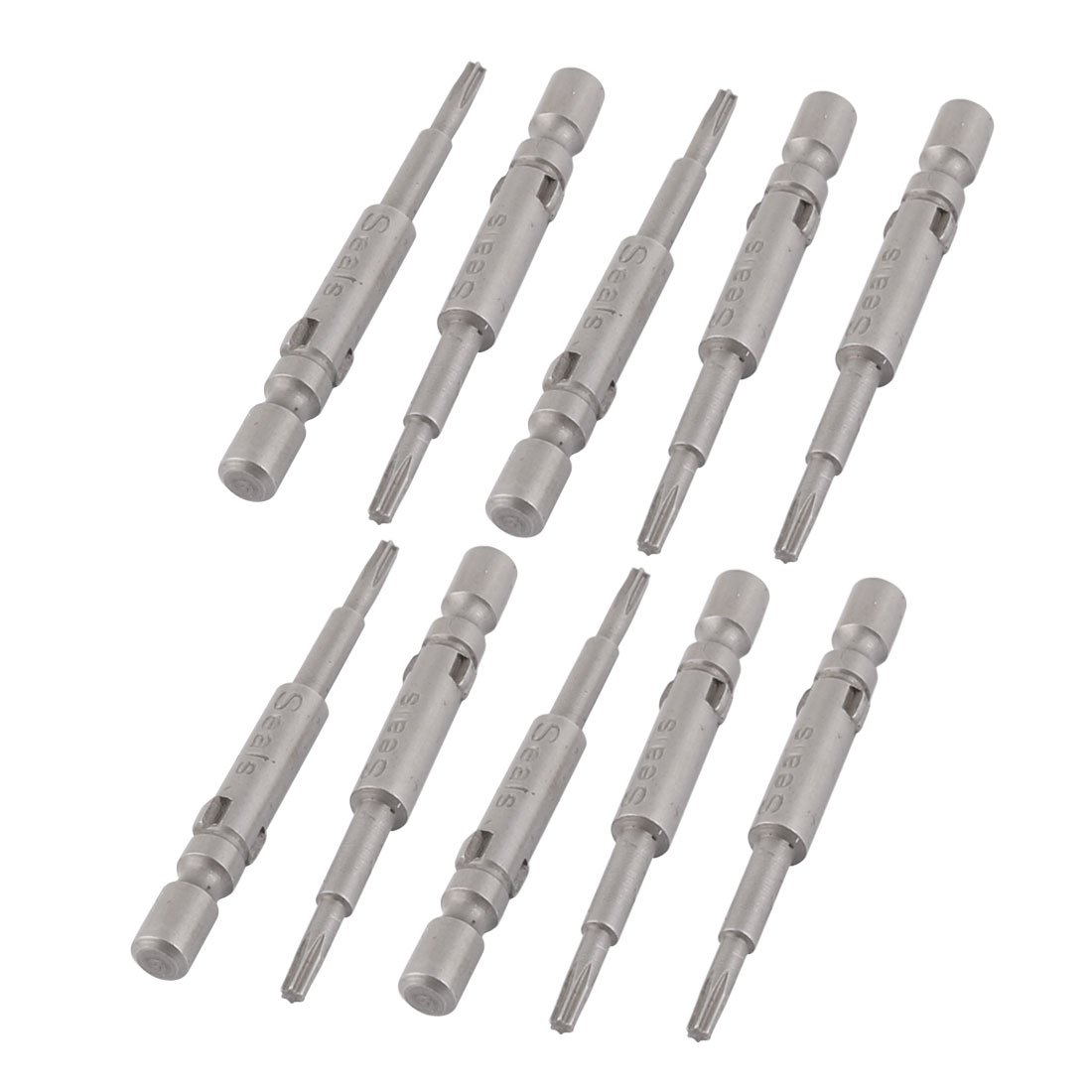 Sourcingmap 1.6mm Tip 4mm Round Shank T6 Magnetic Torx Screwdriver Bits Tool 10pcs