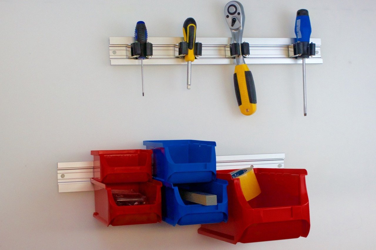 Aluminium Tool Ehalter, Garden Rack, Organisation Rail Tool storage tool holder 480 mm