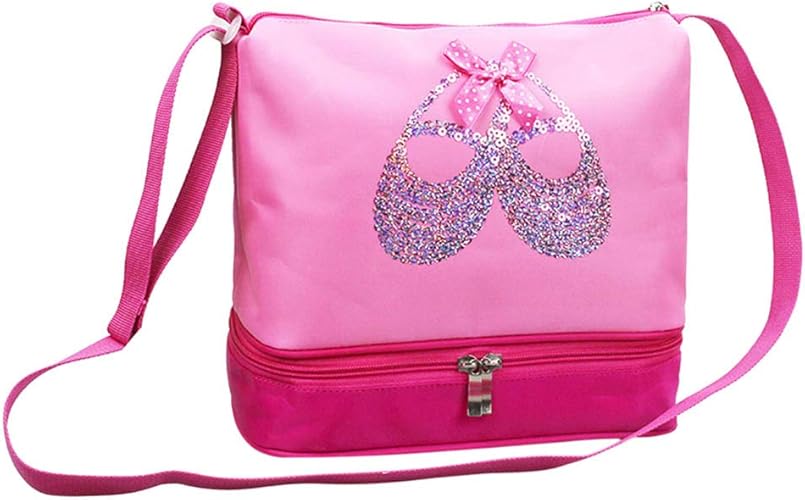 Amazon Xingsiyue 子供用 ガールズ 可愛い ショルダーバッグ メッセンジャーバッグ 二重層コンパートメント 調節可能ストラップ バレエ ラテンダンス リュックサック