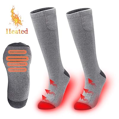 YIZRIO Heated Socks,Rechargeable Battery Socks Winter Warm Socks Ideal Gift for Men &amp; Women for Fishing/Hiking/Hunting
