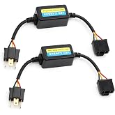 Hoypeyfiy H4 9003 CANbus Decoder for Most European and American Vehicles, Anti-Flicker Relay Adapter LED Headlight Bulb Error Code Warning Canceller Resistor with Upgraded Metal Housing, Pack of 2