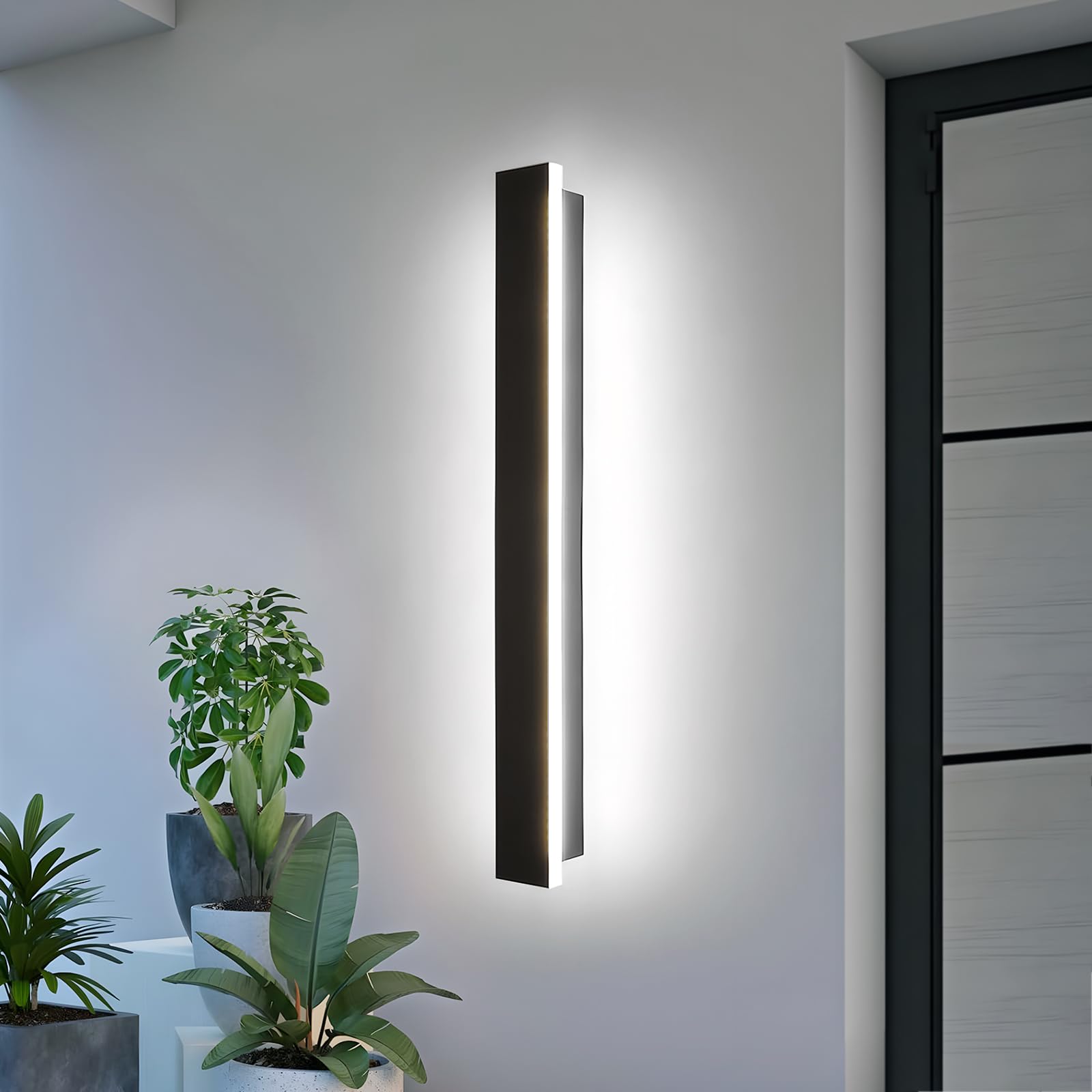 ZTWLEED LED Outdoor Wall Lights,12W Wall Lamp Cool White 6000K,Waterproof Exterior Acrylic Long Outdoor Wall Light for Garden Villa Porch Terraces Garage,60CM