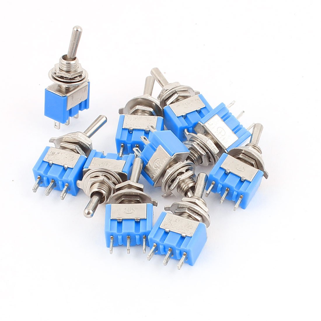 Sourcingmap 10 Pcs AC125V 6A SPDT ON-Off-ON 3 Positions Latching Toggle Switch