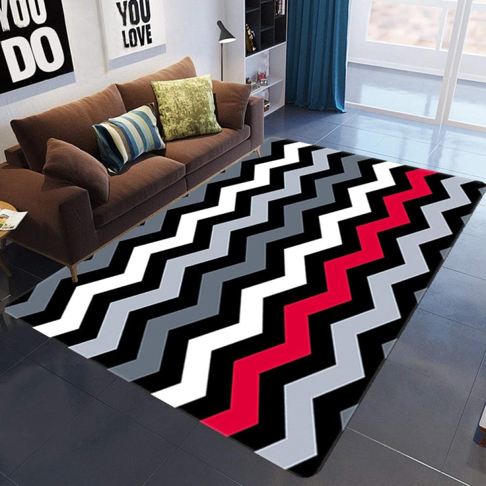 KFEKDT Modern Wave Abstract Art Carpet Living Room Table Kids Bedroom Sofa Nordic Large Rugs Parlor Home Decorative A2 100x200cm