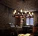 SUN-E 10-Lights Hemp Rope Chandelier Metal Vintage Rustic Country Style Pendant Lamp Rectangle Island Lights