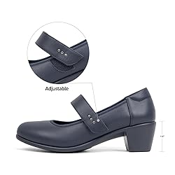 VJH confort Women's Mary Jane Pumps Low Block