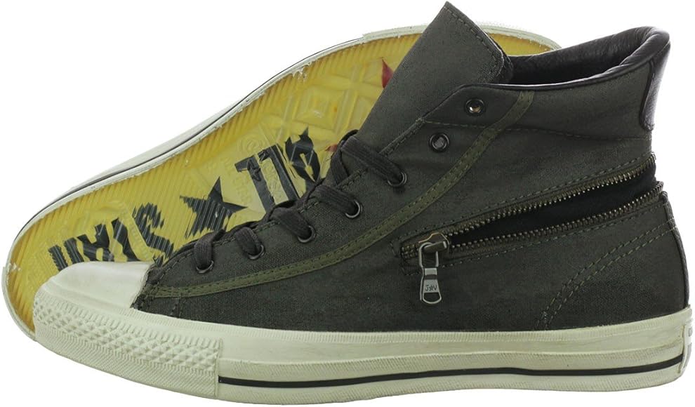Amazon コンバース X チャックテイラー ジップ Hi John Varvatos c メンズ ファッション スニーカー カジュアル シューズ ダークオリーブ ブラック 6 5 D M Us Converse コンバース スニーカー