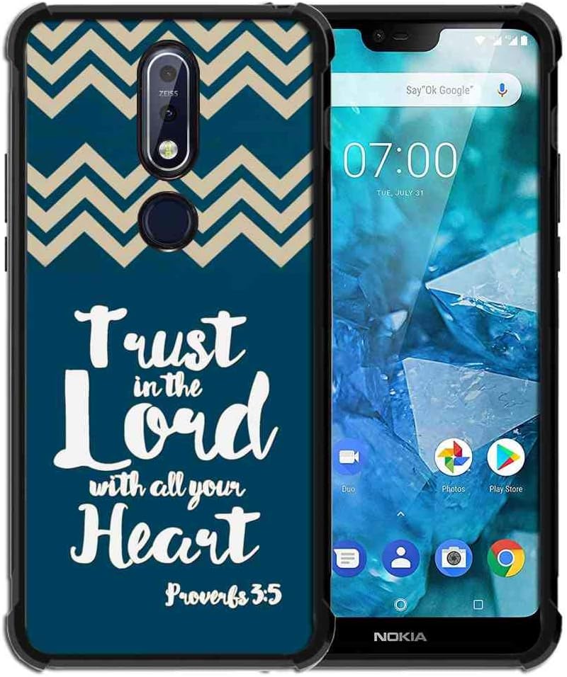 for Nokia 7.1 Case Chevron Striped Pattern, ABLOOMBOX Shock Soft Bumper Slim Rubber Protective Case with Reinforced Corners for Nokia 7.1 (2018)