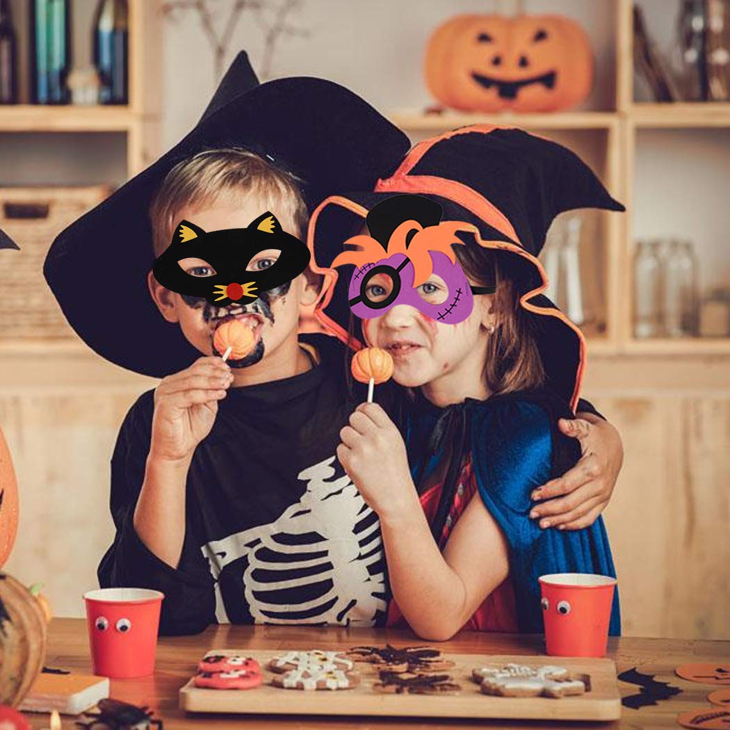 Halloween Mask Decorative Pumpkin Pirate Skeleton Head Felt Cosplay Mask Masquerade Mask for Kids (10 pics)