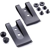 HolsterSmith Universal Metal Belt Clip - fits up to 2.0 inch Belts - Nickel &amp; Black Finish &ndash; with Mounting Hardware