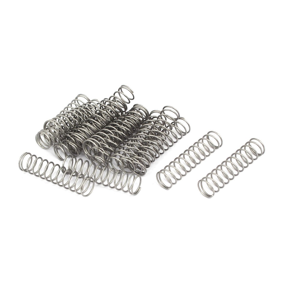 sourcingmap Compression Spring,304 Stainless Steel,10mm OD,0.8mm Wire Size,40mm Free Length,Silver Tone,20Pcs