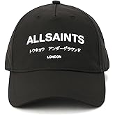 AllSaints Men's Underground Baseball Cap, 100% Nylon Hat with Adjustable Strap, Summer Accessory Black