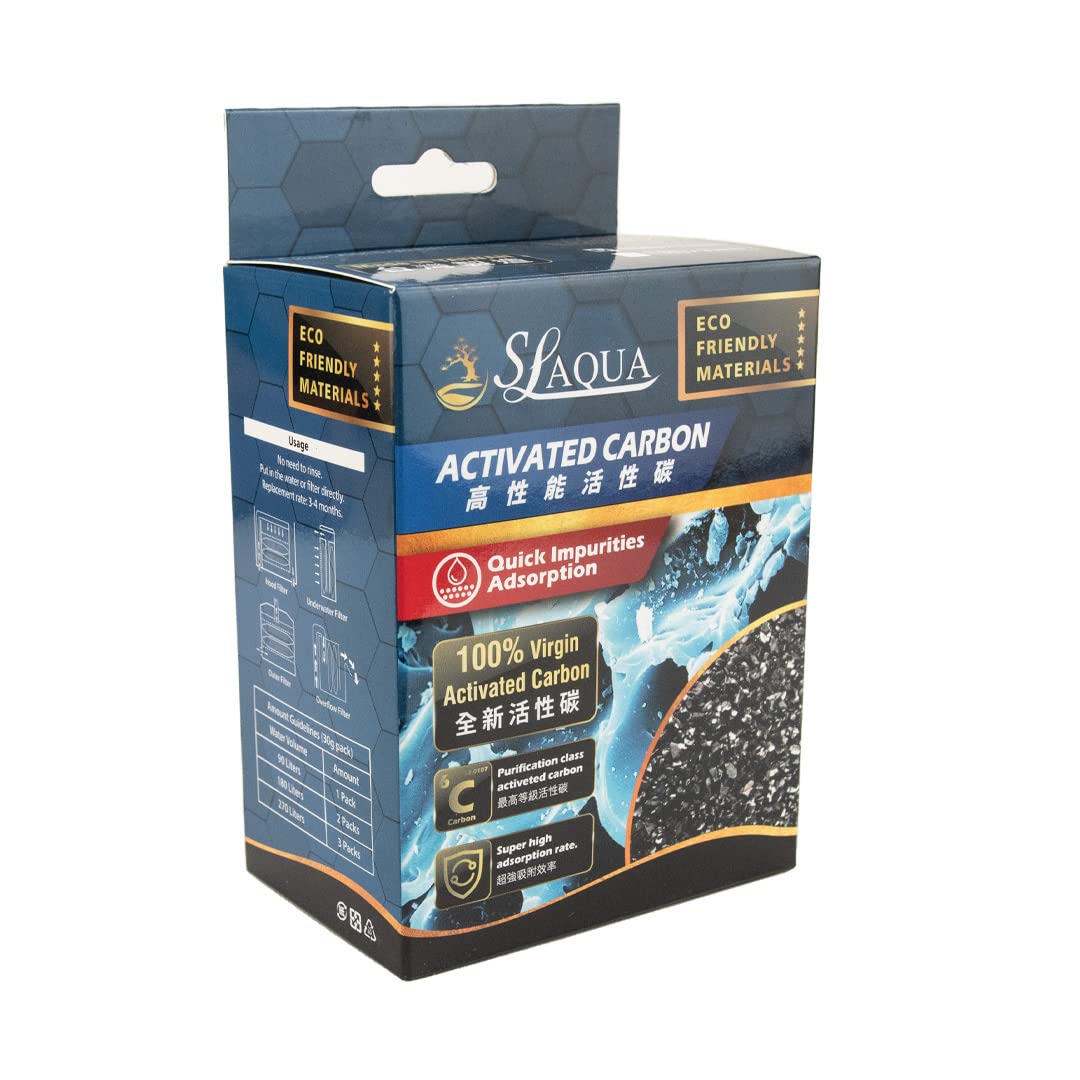 SL Aqua Premium Activated Carbon Filter Media Fish Tank Filters Charcoal Aquarium Shrimp (1x150g pack)