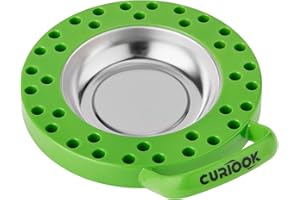 Curiook 1/4 Hex Bit Holder and Magnetic Tray 4-inch | Portable Hex Bit Organizer with Magnetic Base | Adheres to Metal Surfac