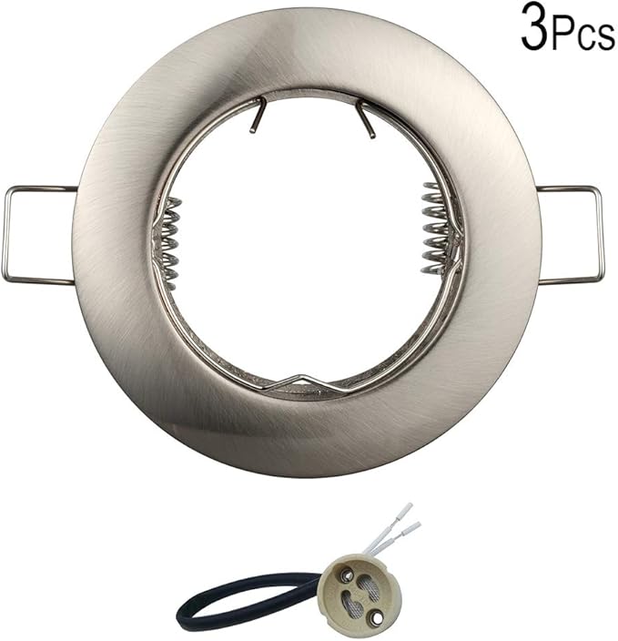 KingYH 3 Pack Round Recessed Spotlights Trim Ring Fitting GU10 Light Mounting Frame with GU10