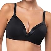 Underoutfit Women's Satin Grace Wireless 3D Molded Bra – Seamless Comfort with Adjustable Straps for Unparalleled Support