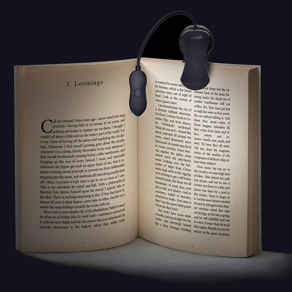 Rechargeable LED Book Light, 2 Warm & 3 White SMD LED, Color and Brightness Adjustable, Clip on Reading Lights for Reading in Bed at Night, 9 Brightness Levels, Lightweight, Ideal for Bookworms, Pian: Home Improvement