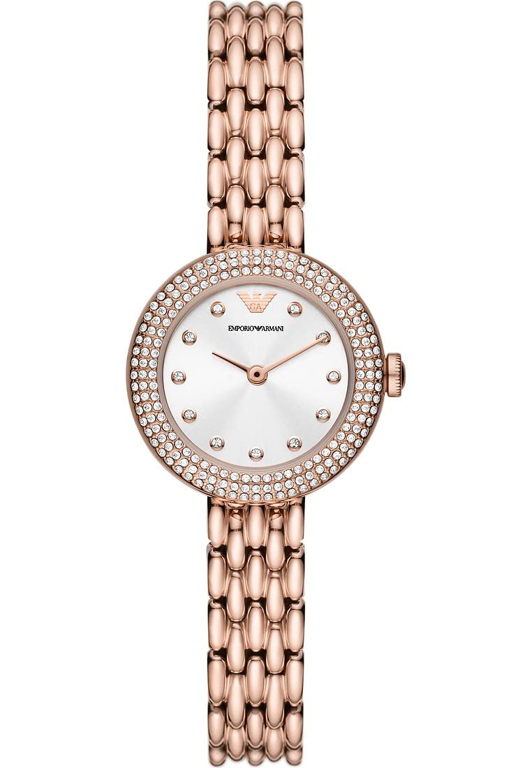 Emporio Armani Watch for Women, Two Hand Movement, 26 mm Rose Gold Stainless Steel Case with a Stainless Steel Strap, AR11415
