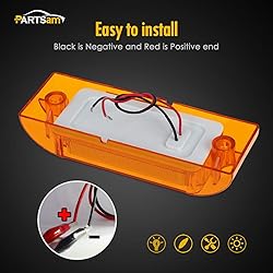 Partsam 2Pcs 6" Amber 13 LED Reflective Rectangle