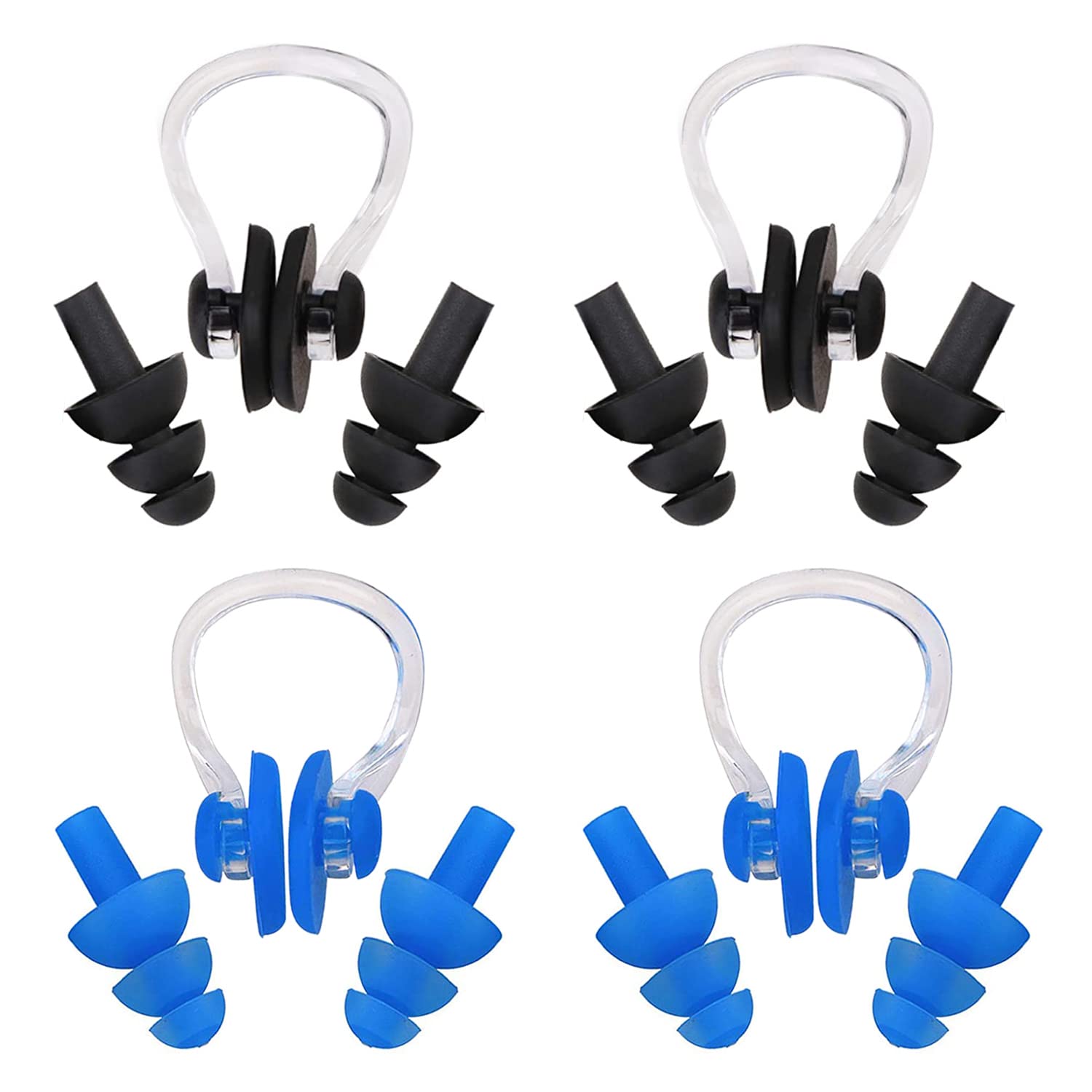 XPOOP 24 Set Nose Clips and Ear Plugs, Nose Swimming Clip
