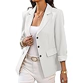 ELLEVEN 2026 Womens Business Casual 3 Button Blazers - Long Sleeve Slim Fit Suit Work Office Jacket with Pockets