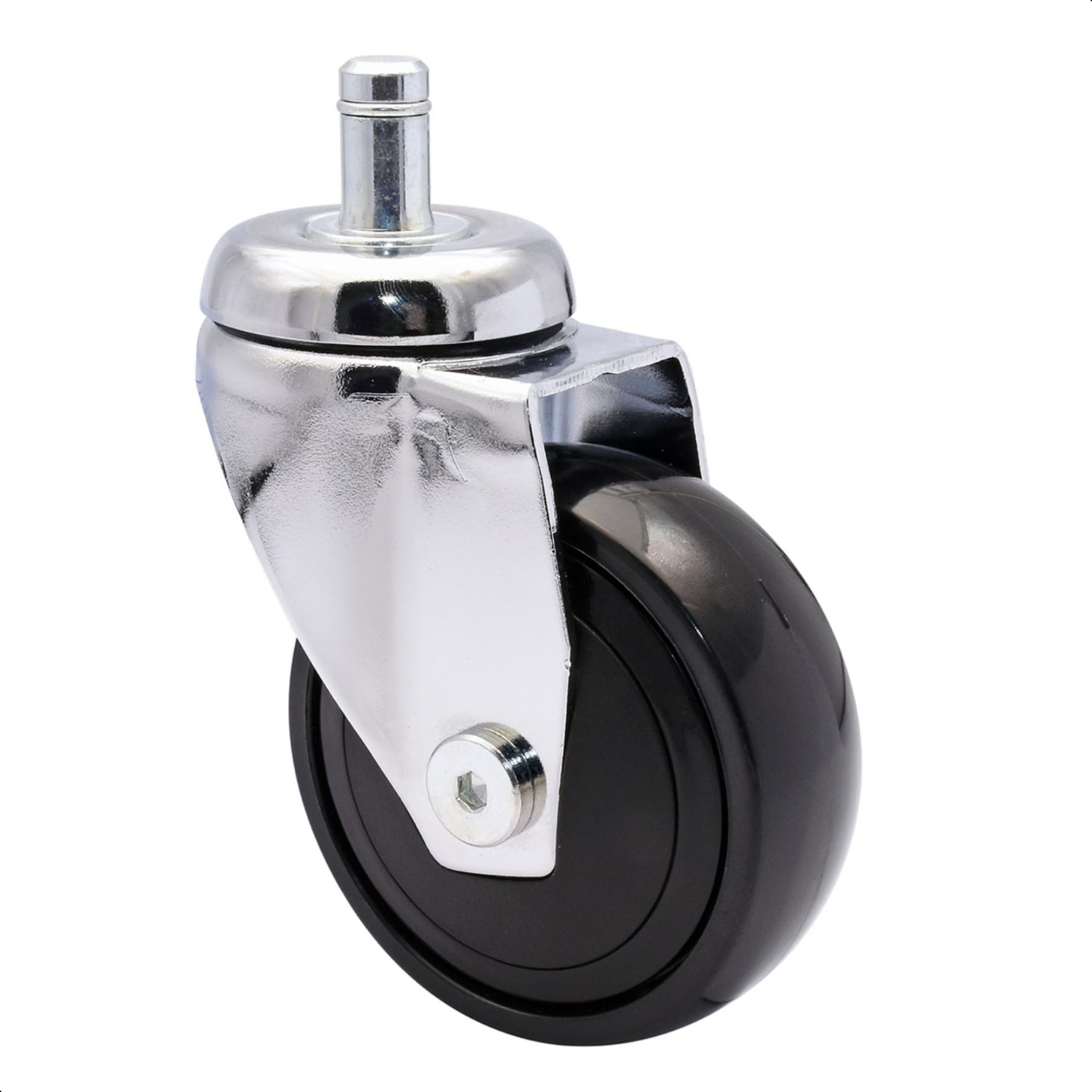 WAGNER ultra-turnable 360° - 3C - design swivel castor/furniture castors - chrome-plated, soft-running surface, with pin 11 x 22 mm, diameter Ø 75 mm, load capacity 75 kg - 01227961