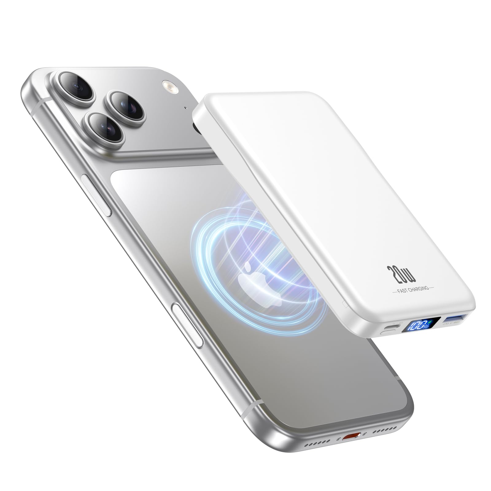 Magnetic Portable Charger, 10000mAh for Magsafe Battery Pack, 20W Fast Charging Power Bank, Travel Essential of Wireless Charger Compatible with iPhone 17/16/15/14/13/12 Pro/Max/Air/Plus Series Image