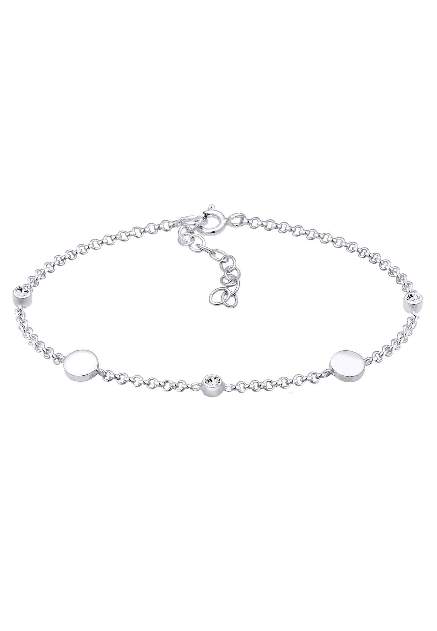 Elli Women's Bracelet with Plates and Crystals in 925 Sterling Silver